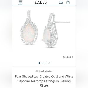 Opal and White Sapphire Earrings by Zales